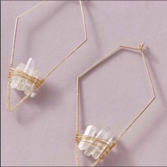 Anthropologie Jewelry - NWT Anthropologie White Resin Hoop Earrings